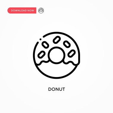 Donut vektör simgesi. Web sitesi veya mobil uygulama için modern, basit düz vektör çizimi