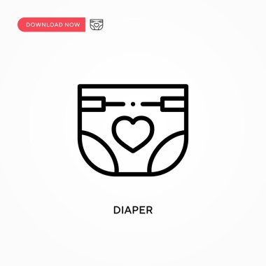 Bebek bezi ikonu. Web sitesi veya mobil uygulama için modern, basit düz vektör çizimi