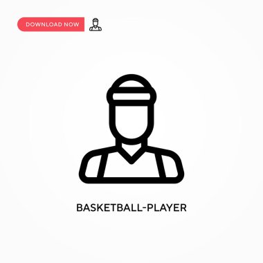 Basketbolcu vektör ikonu. Web sitesi veya mobil uygulama için modern, basit düz vektör çizimi