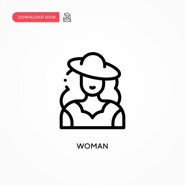 Kadın vektör simgesi. Web sitesi veya mobil uygulama için modern, basit düz vektör çizimi