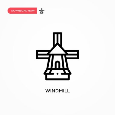 Yel değirmeni ikonu. Web sitesi veya mobil uygulama için modern, basit düz vektör çizimi