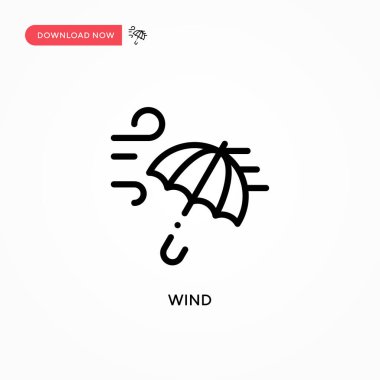 Rüzgar vektör simgesi. Web sitesi veya mobil uygulama için modern, basit düz vektör çizimi