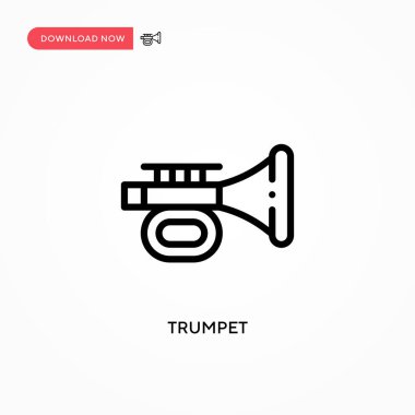 Trompet vektör simgesi. Web sitesi veya mobil uygulama için modern, basit düz vektör çizimi
