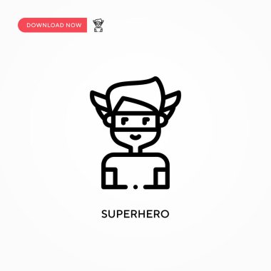 Süper kahraman vektör ikonu. Web sitesi veya mobil uygulama için modern, basit düz vektör çizimi