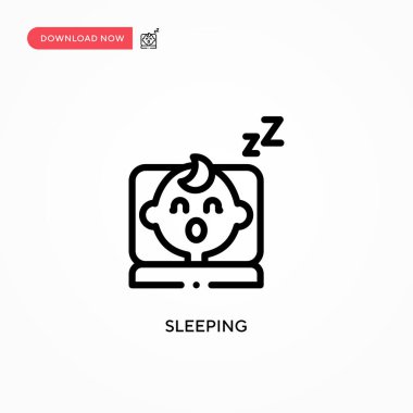 Uyuyan vektör simgesi. Web sitesi veya mobil uygulama için modern, basit düz vektör çizimi