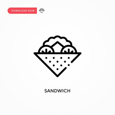 Sandviç vektör simgesi. Web sitesi veya mobil uygulama için modern, basit düz vektör çizimi