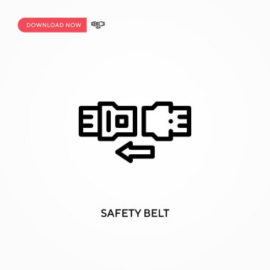 Emniyet kemeri vektör simgesi. Web sitesi veya mobil uygulama için modern, basit düz vektör çizimi