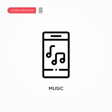 Müzik vektörü simgesi. Web sitesi veya mobil uygulama için modern, basit düz vektör çizimi