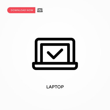 Laptop vektör simgesi. Web sitesi veya mobil uygulama için modern, basit düz vektör çizimi