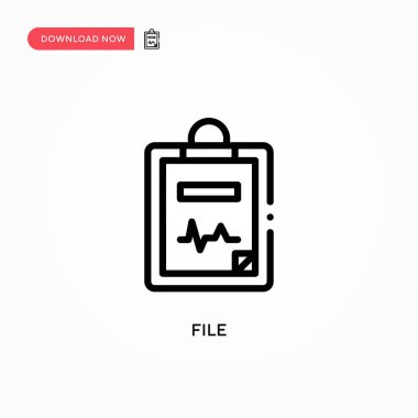 Dosya vektör simgesi. Web sitesi veya mobil uygulama için modern, basit düz vektör çizimi