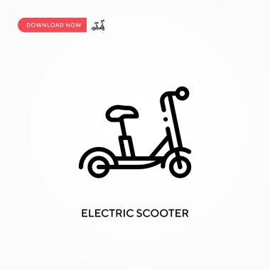 Elektrikli scooter vektör simgesi. Web sitesi veya mobil uygulama için modern, basit düz vektör çizimi