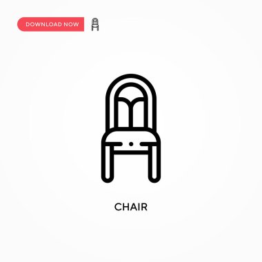 Sandalye vektör simgesi. Web sitesi veya mobil uygulama için modern, basit düz vektör çizimi