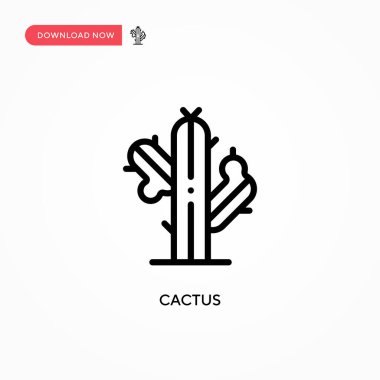 Kaktüs vektör simgesi. Web sitesi veya mobil uygulama için modern, basit düz vektör çizimi