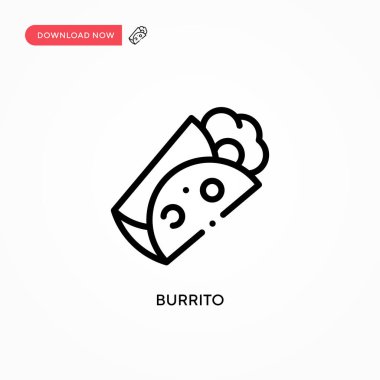 Burrito vektör simgesi. Web sitesi veya mobil uygulama için modern, basit düz vektör çizimi
