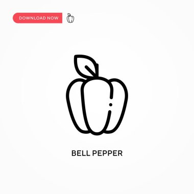 Çan biberi vektör ikonu. Web sitesi veya mobil uygulama için modern, basit düz vektör çizimi