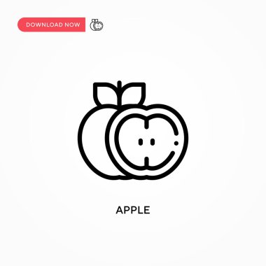 Elma vektör simgesi. Web sitesi veya mobil uygulama için modern, basit düz vektör çizimi