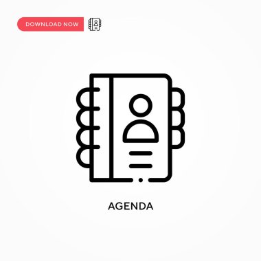 Gündem vektör simgesi. Web sitesi veya mobil uygulama için modern, basit düz vektör çizimi