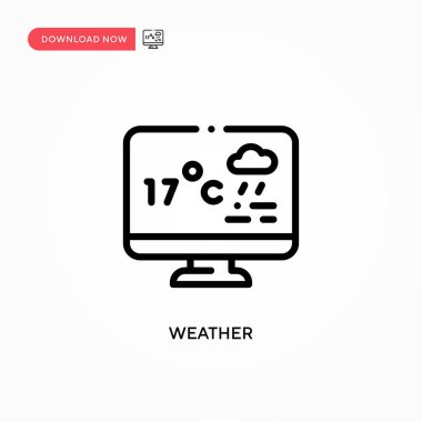 Hava durumu vektör simgesi. Web sitesi veya mobil uygulama için modern, basit düz vektör çizimi