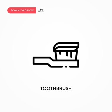 Diş fırçası vektör simgesi. Web sitesi veya mobil uygulama için modern, basit düz vektör çizimi