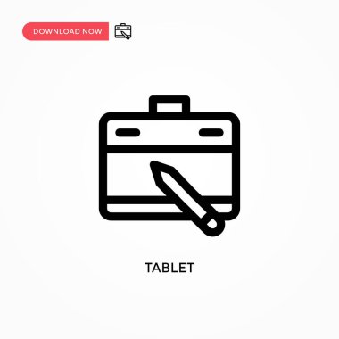 Tablet vektör simgesi. Web sitesi veya mobil uygulama için modern, basit düz vektör çizimi