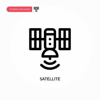 Uydu vektör simgesi. Web sitesi veya mobil uygulama için modern, basit düz vektör çizimi