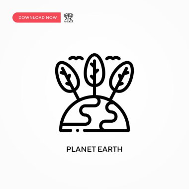 Gezegen Dünya vektör simgesi. Web sitesi veya mobil uygulama için modern, basit düz vektör çizimi