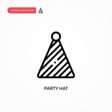 Parti şapka vektör simgesi. Web sitesi veya mobil uygulama için modern, basit düz vektör çizimi