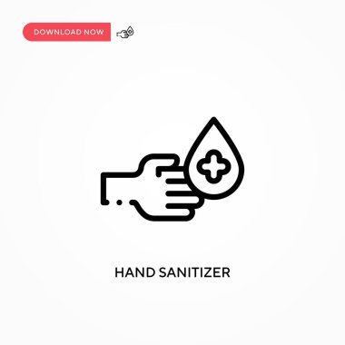 El dezenfektanı vektör ikonu. Web sitesi veya mobil uygulama için modern, basit düz vektör çizimi