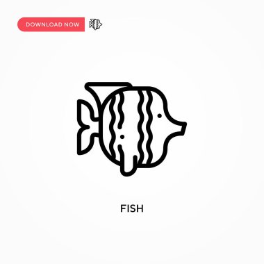 Balık vektör simgesi. Web sitesi veya mobil uygulama için modern, basit düz vektör çizimi