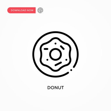 Donut vektör simgesi. Web sitesi veya mobil uygulama için modern, basit düz vektör çizimi
