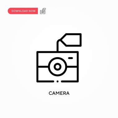 Kamera vektör simgesi. Web sitesi veya mobil uygulama için modern, basit düz vektör çizimi