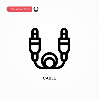 Kablo vektör simgesi. Web sitesi veya mobil uygulama için modern, basit düz vektör çizimi