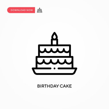 Doğum günü pastası ikonu. Web sitesi veya mobil uygulama için modern, basit düz vektör çizimi
