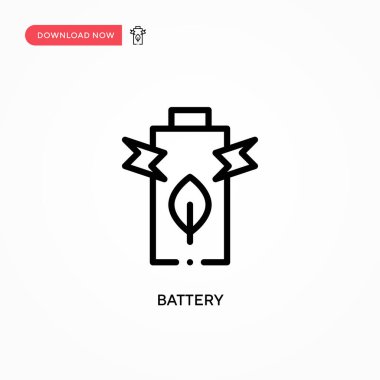 Batarya vektör simgesi. Web sitesi veya mobil uygulama için modern, basit düz vektör çizimi