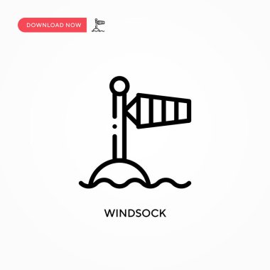 Windsock vektör simgesi. Web sitesi veya mobil uygulama için modern, basit düz vektör çizimi
