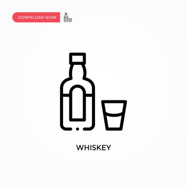 Viski vektör simgesi. Web sitesi veya mobil uygulama için modern, basit düz vektör çizimi