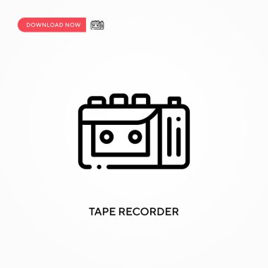 Teyp kaydedici vektör simgesi. Web sitesi veya mobil uygulama için modern, basit düz vektör çizimi