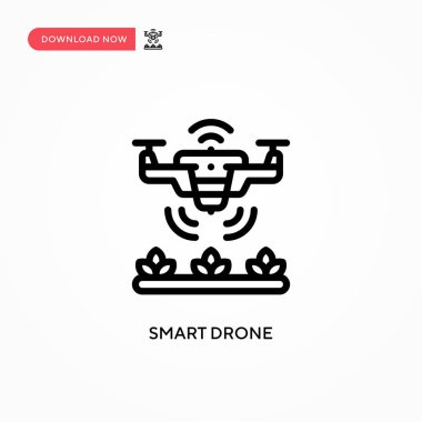 Akıllı İHA vektör simgesi. Web sitesi veya mobil uygulama için modern, basit düz vektör çizimi