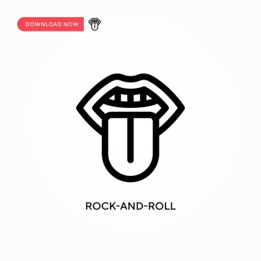 Rock 'n roll vektör simgesi. Web sitesi veya mobil uygulama için modern, basit düz vektör çizimi