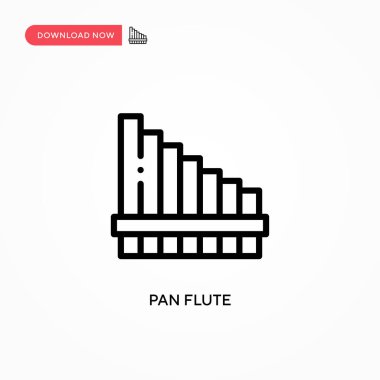 Pan flüt vektör simgesi. Web sitesi veya mobil uygulama için modern, basit düz vektör çizimi