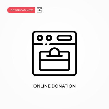 Çevrimiçi bağış vektör simgesi. Web sitesi veya mobil uygulama için modern, basit düz vektör çizimi