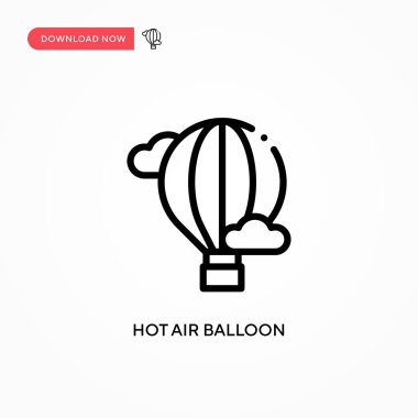 Sıcak hava balonu vektör simgesi. Web sitesi veya mobil uygulama için modern, basit düz vektör çizimi