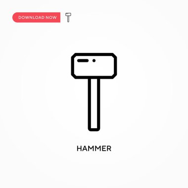 Çekiç vektör simgesi. Web sitesi veya mobil uygulama için modern, basit düz vektör çizimi