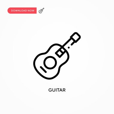 Gitar vektör simgesi. Web sitesi veya mobil uygulama için modern, basit düz vektör çizimi