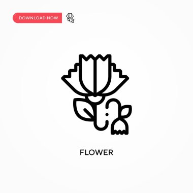 Çiçek vektör simgesi. Web sitesi veya mobil uygulama için modern, basit düz vektör çizimi