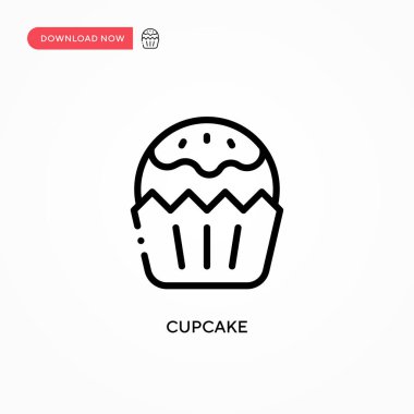 Cupcake vektör simgesi. Web sitesi veya mobil uygulama için modern, basit düz vektör çizimi