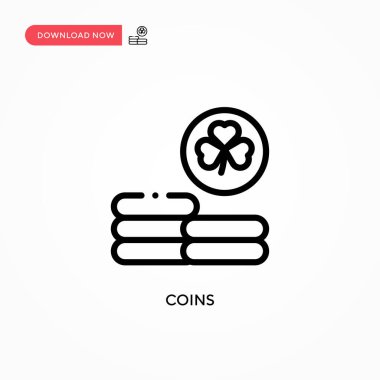 Madeni para vektör simgesi. Web sitesi veya mobil uygulama için modern, basit düz vektör çizimi