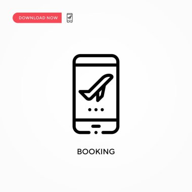 Vektör ikonu rezervasyon ediliyor. Web sitesi veya mobil uygulama için modern, basit düz vektör çizimi