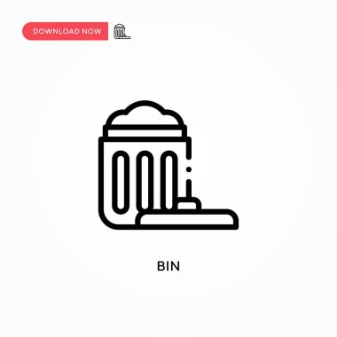 Çöp kutusu vektör simgesi. Web sitesi veya mobil uygulama için modern, basit düz vektör çizimi