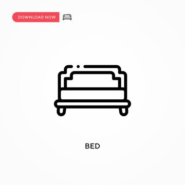 Yatak vektör simgesi. Web sitesi veya mobil uygulama için modern, basit düz vektör çizimi
